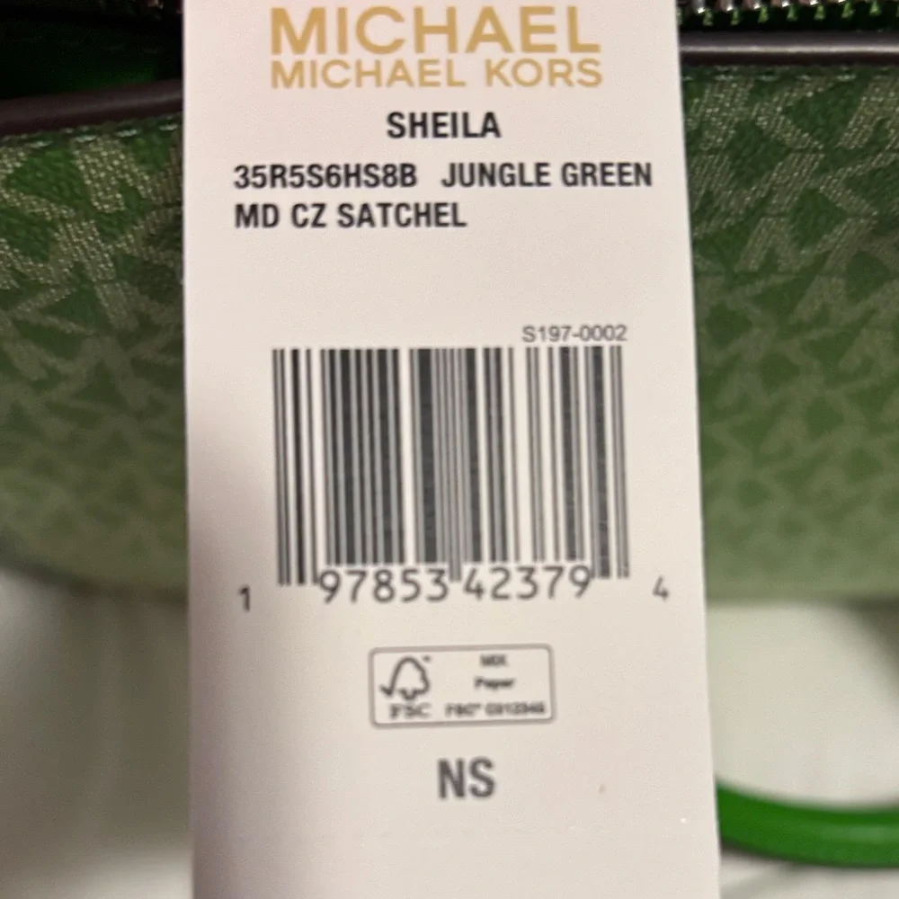 Michael Kors Green Ombre MK Logo Satchel - Picture 5 of 5